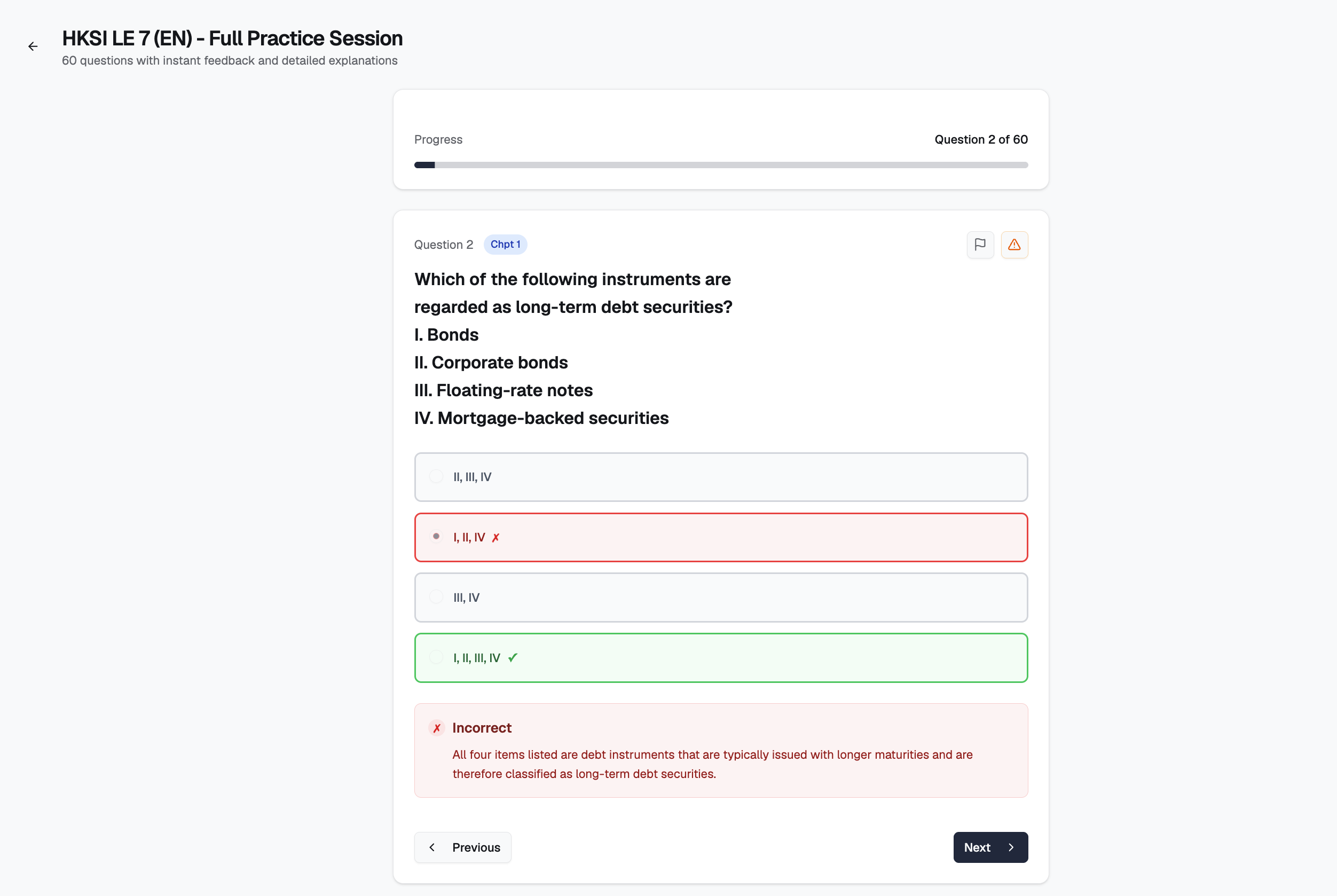 Real practice mode view from HK Licensing Prep