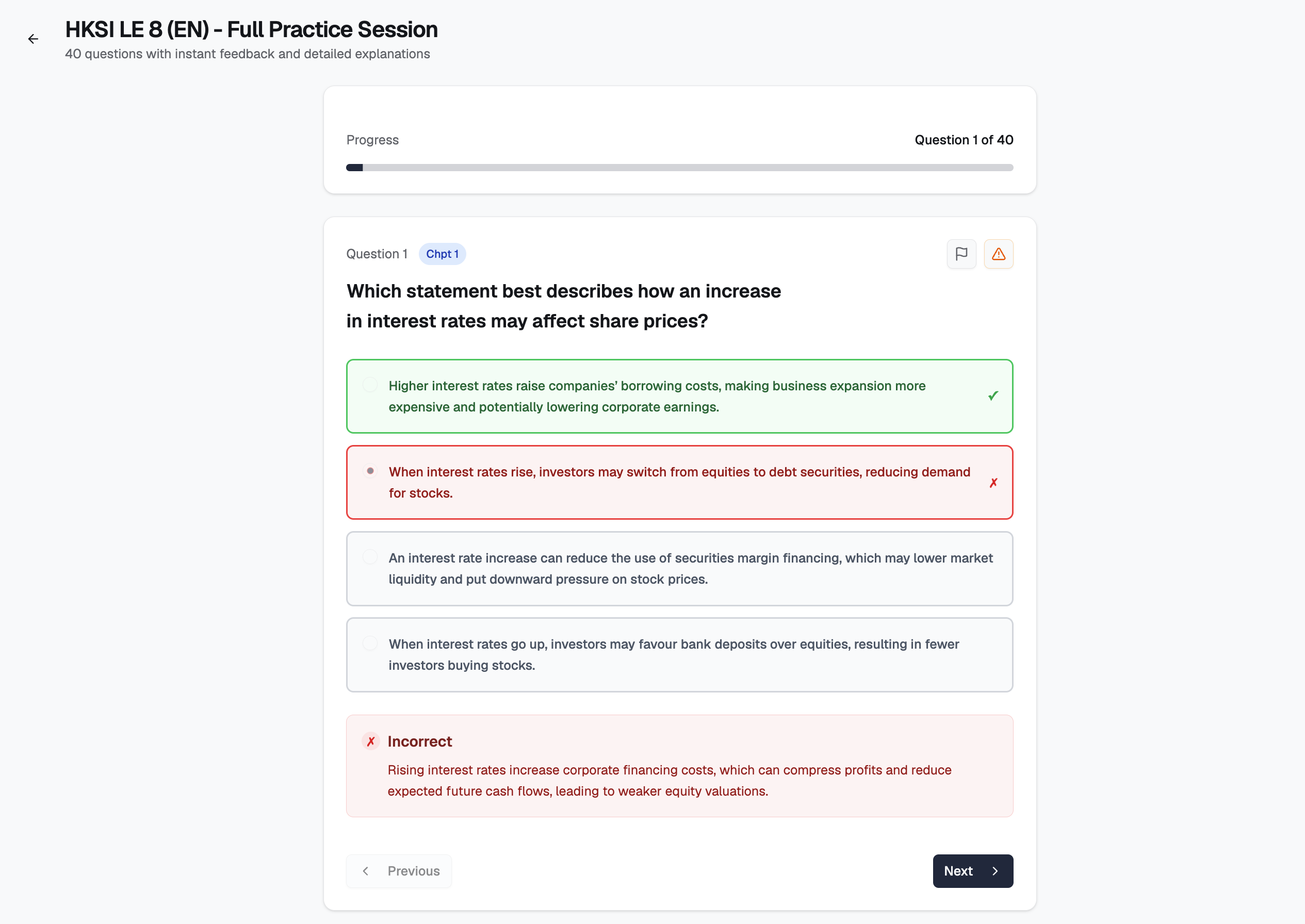 Real practice mode view from HK Licensing Prep