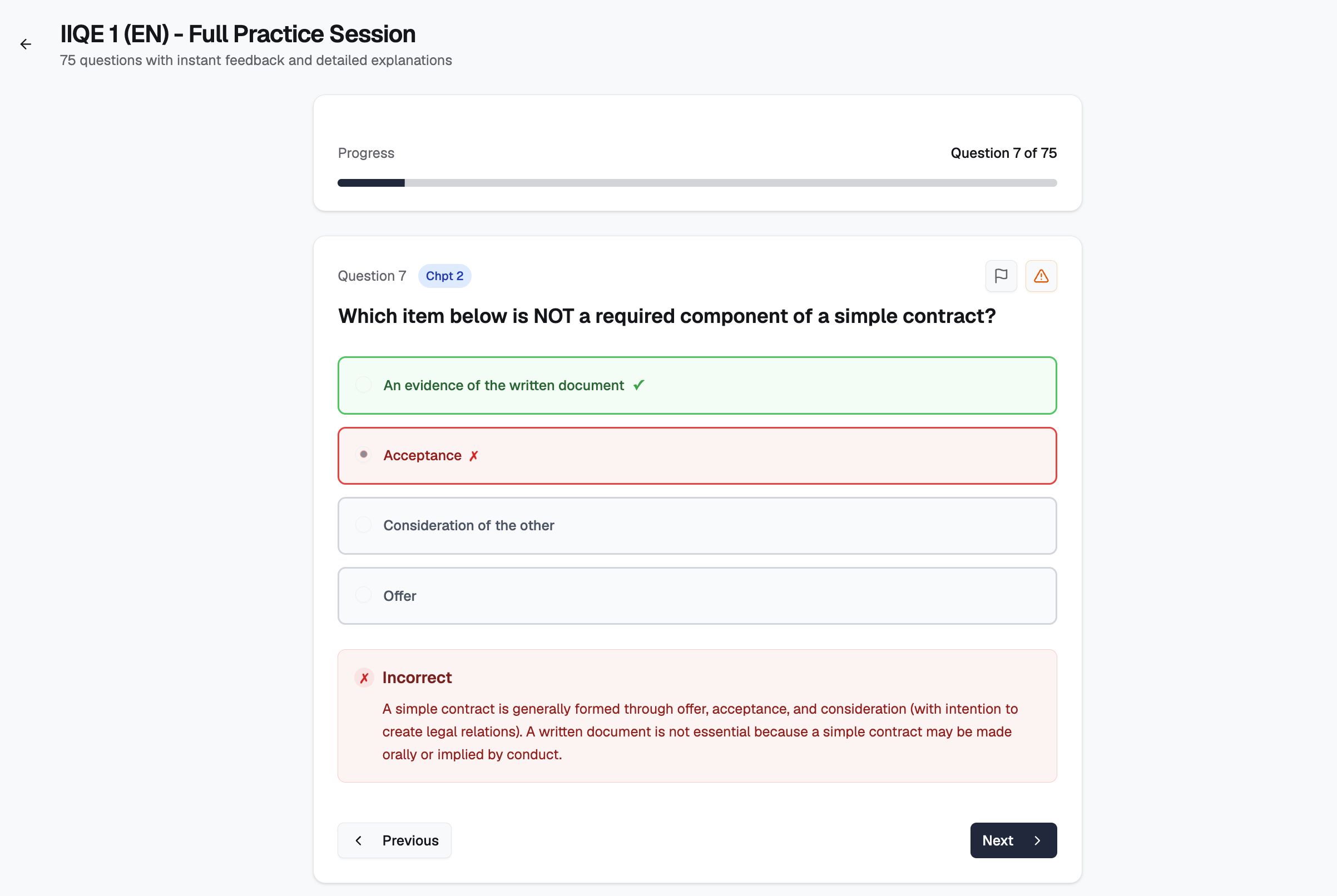 Real practice mode view from HK Licensing Prep