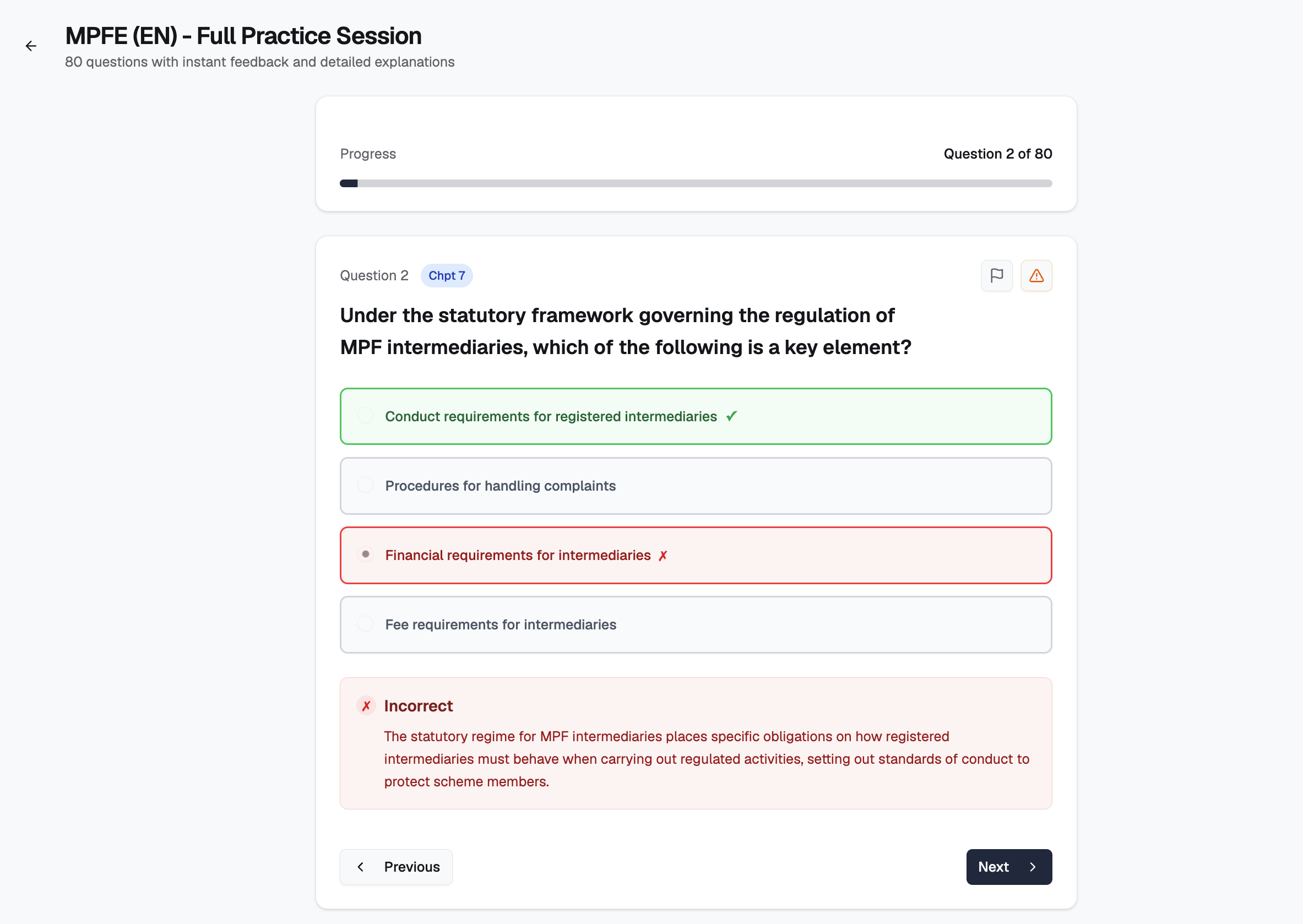 Real practice mode view from HK Licensing Prep