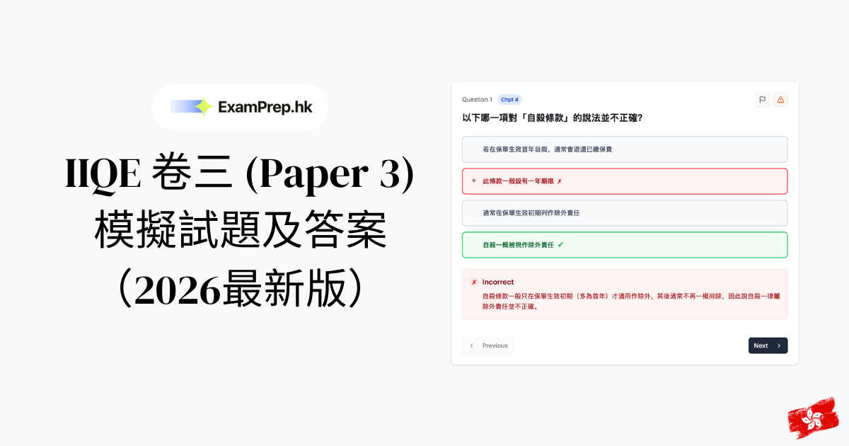 免費 IIQE 卷三模擬試題及答案(2026最新版)
